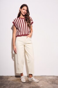 Chaleco Rayado Bordeaux