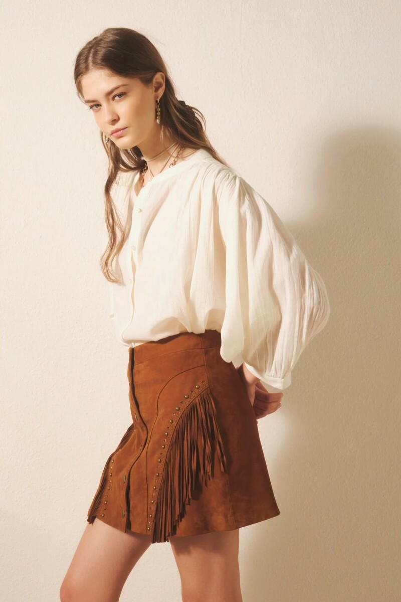 FLD FRINGES SUEDE CUERO Camel