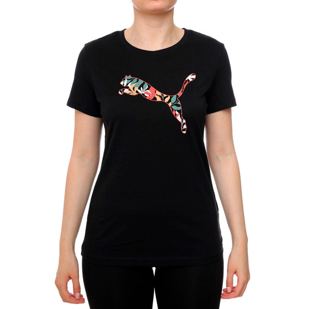 Puma Graphics Floral Cat Logo Tee - Negro 