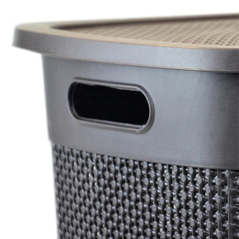 Canasto Organizador Para Ropa Simil Ratán 40 Lts TABACO