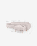 Sofá Singa 3 Plazas con chaise longue derecho blanco 296 cm