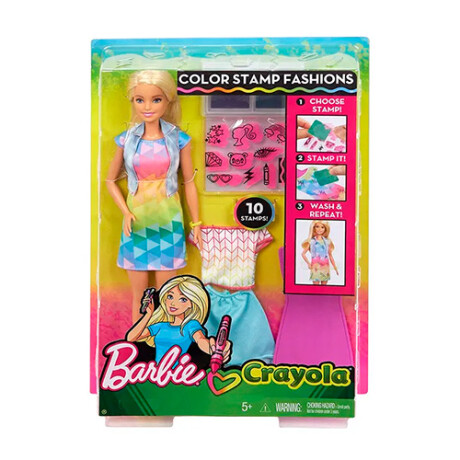 Set Muñeca Barbie Crayola Color Stamp 001