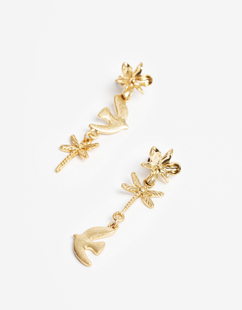 Aros Colgantes Largos Color Aros Colgantes Multidijes - Combinacion Multicolor