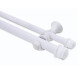 Barrote cortina doble de metal 2,5 m + 3 Soportes BLANCO