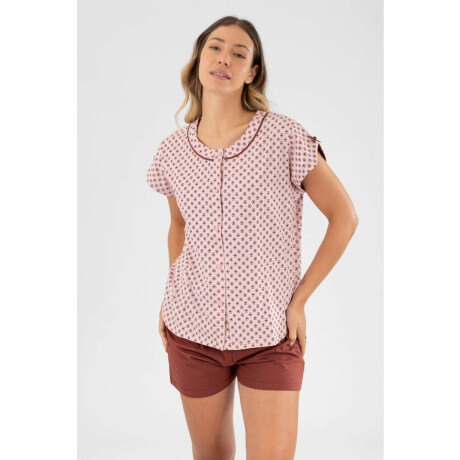 Pijama floral Rosa antique