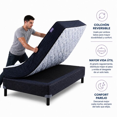 Conjunto Sommier LINEA DORADA 1 Plaza y Media 110 x 190 x 26 - Hasta 130Kg Conjunto Sommier LINEA DORADA 1 Plaza y Media 110 x 190 x 26 - Hasta 130Kg