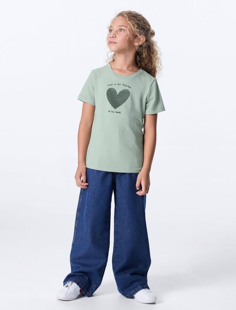 CAMISETA INFANTIL CON ESTAMPA VERDE