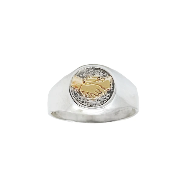 Anillo Profesión Asistente social-Plata y Oro-Sin Piedra-AP5000 sinpiedra