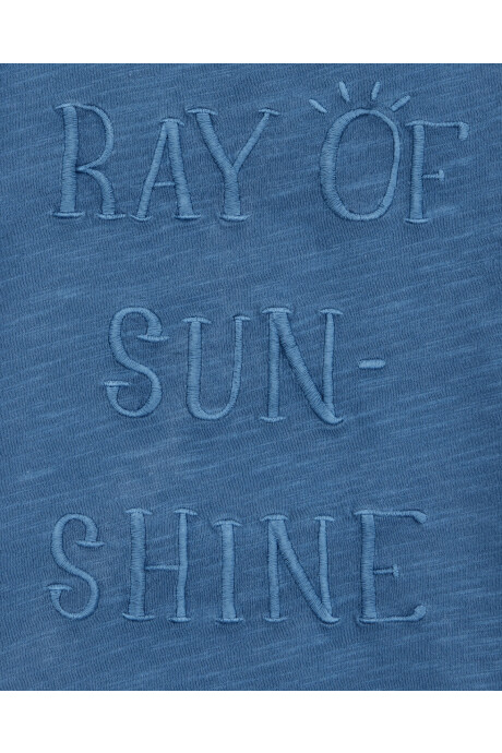 Remera de algodón, manga corta, azul Sin color
