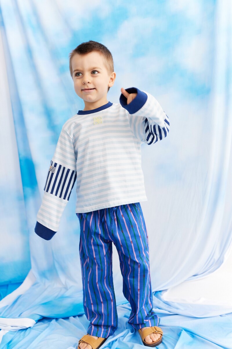 Pantalón Play Azul Rayado