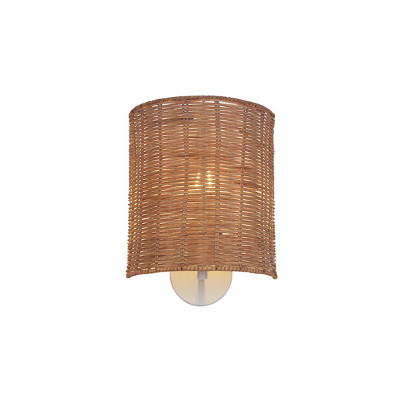 Lámpara de pared, con pant.de ratán E27 Ø200x250mm IX9262