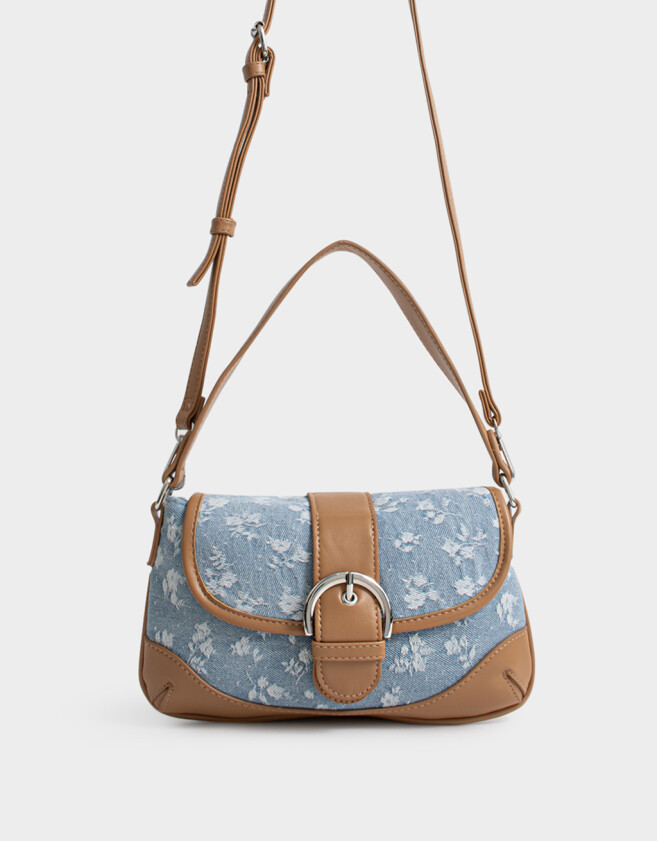 Bandoleras Bandolera Denim Bordada - Azul Gastado