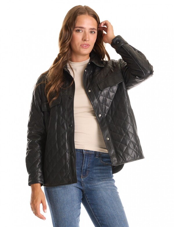 Chaqueta Eco Cuero NEGRO