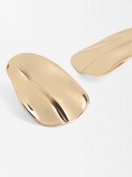 Pendientes Ovalados Con Relieve dorado