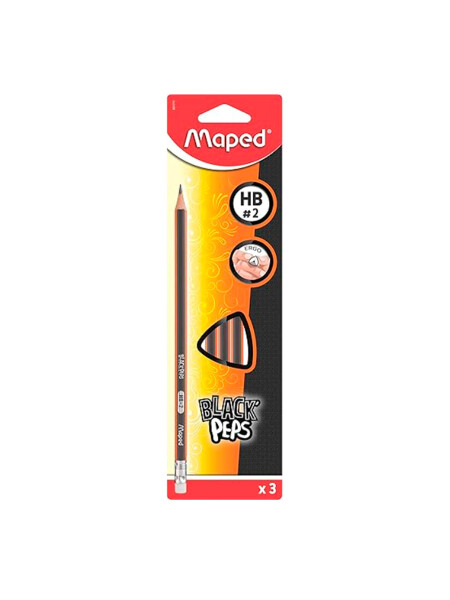 LAPIZ MAPED BLACK CON GOMA AMARILLO