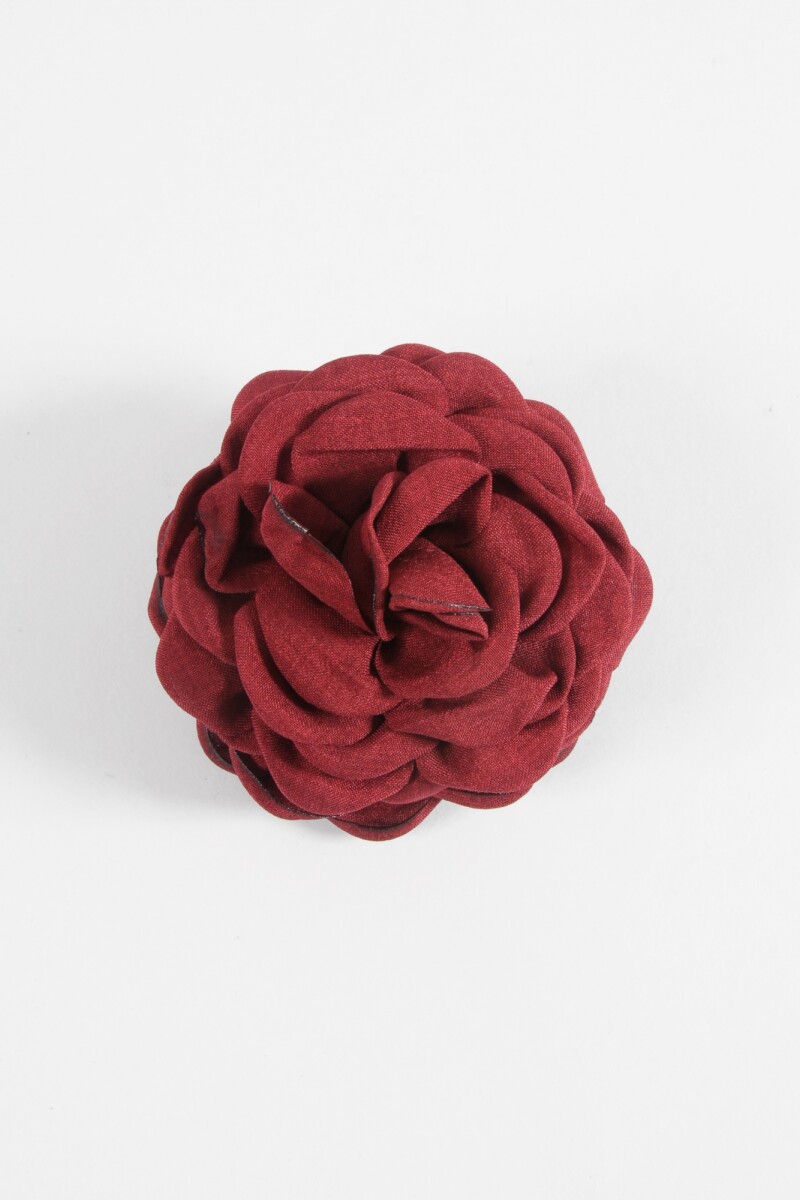 Broche flor tela rojo