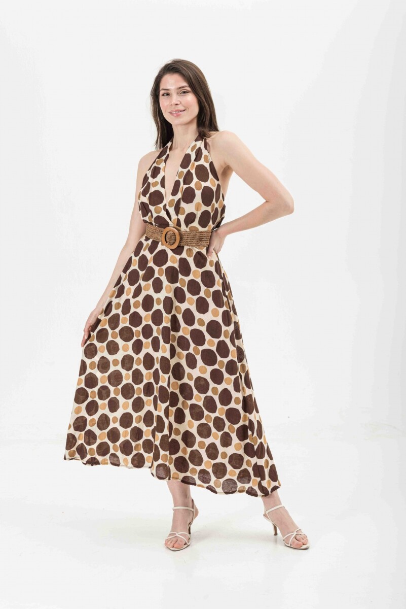 VESTIDO FLOR - MARRÓN 