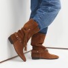 Bota Caña Media Amazonia En Cuero Gamuzado Cuoio