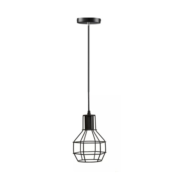 Lampara Techo Colgante Jaula Metal Vintage Retro Luz Aplique Artefacto Imback Color Negro Lampara Techo Colgante Jaula Metal Vintage Retro Luz Aplique Artefacto Imback Color Negro