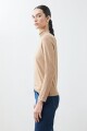 Media polera punto smock tostado melange