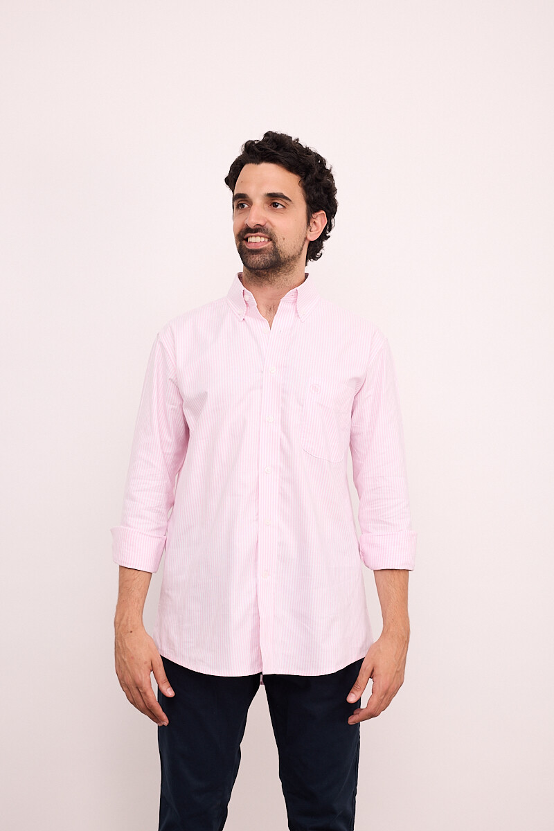 Camisa Rayada Brixton Oxford Pink Stripes