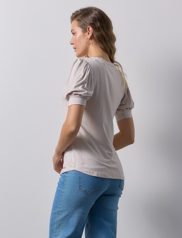 Remera Manga Balloon BEIGE CLARO