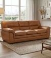 Sillon Livintus 3 Cuerpos Cuero Natural Miel