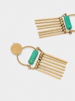 Pendientes Largos Con Barras verde