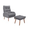 Butaca Nantes Con Puff Gris Butaca Nantes Con Puff Gris