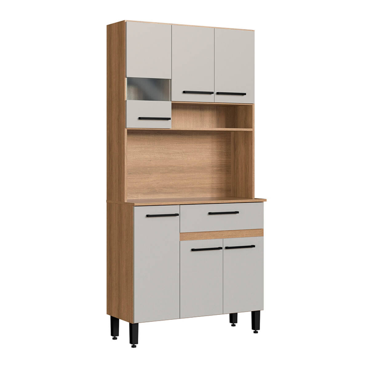 Aparador Multiuso 1 Cajón 4 Estantes 6 Puertas dma0004 - BLANCO-MARRON 