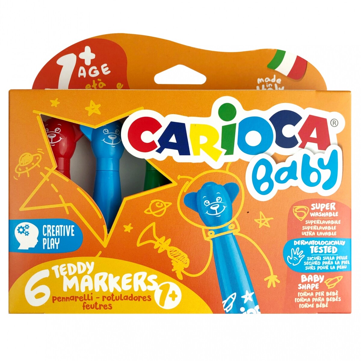 Marcador Carioca Baby Teddy x6 
