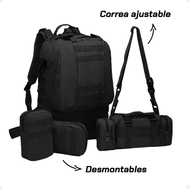 Mochila Táctica Grande Waterproof 60l Sistema Molles Negro