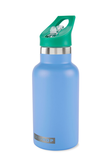 Botella de acero inoxidable con sorbito y stickers, azul Botella de acero inoxidable con sorbito y stickers, azul