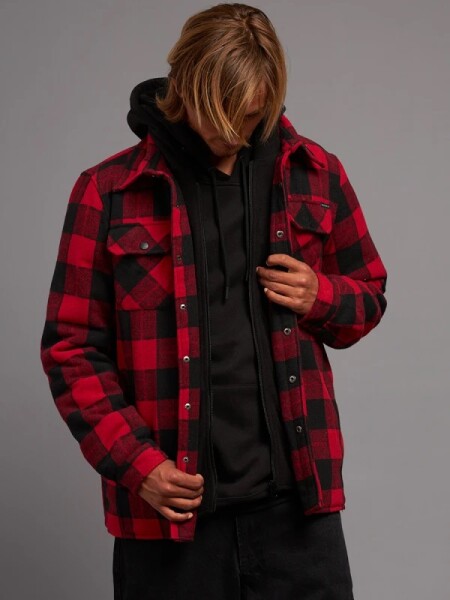 CAMISA RUSTY LACAZE ROJO NEGRO