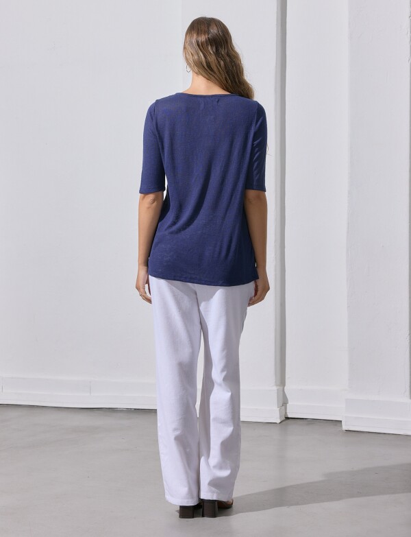 Remera 3/4 Det Borda AZUL