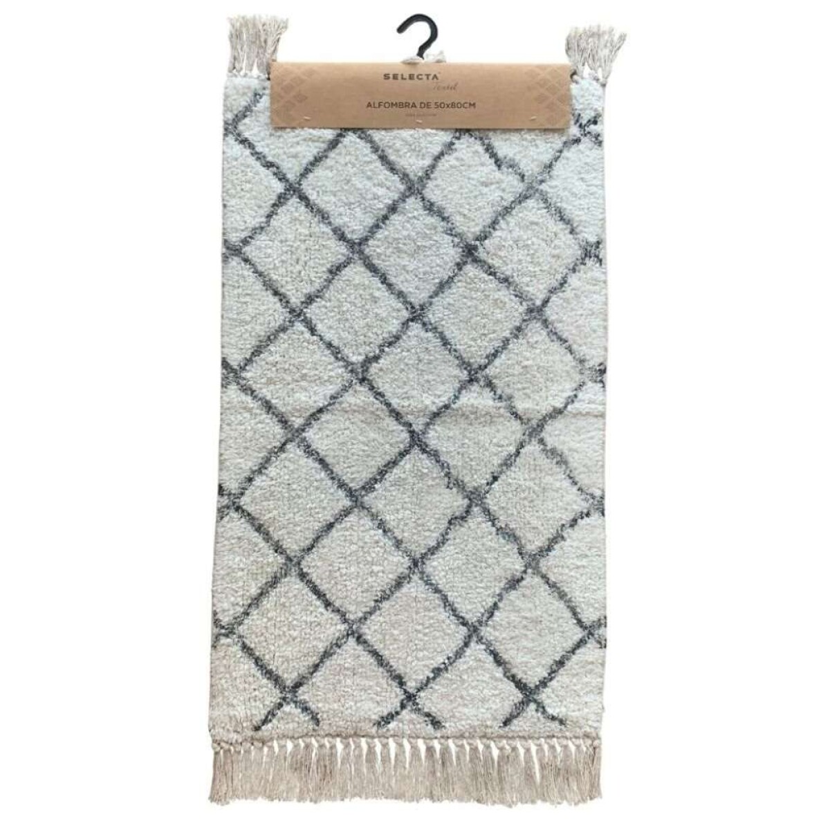 Alfombra 50X80Cm Ondas Blanco Y Negro 