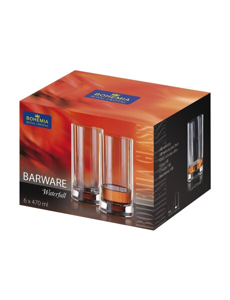 SET 6 VASO TRAGO LARGO 470ML WATERFALL BOHEMIA SET 6 VASO TRAGO LARGO 470ML WATERFALL BOHEMIA