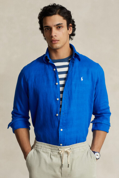 Camisa Lino Polo Ralph Lauren Heritage Blue