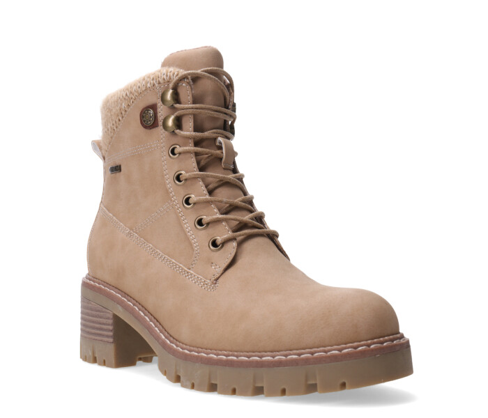Botas de Mujer Miss Carol LAURION acordonada con Taco Beige