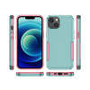 Protector rígido iPhone 13/14 color turquesa con bordes rosa Protector Rígido Iphone 13/14 Color Turquesa Con Bordes Rosa