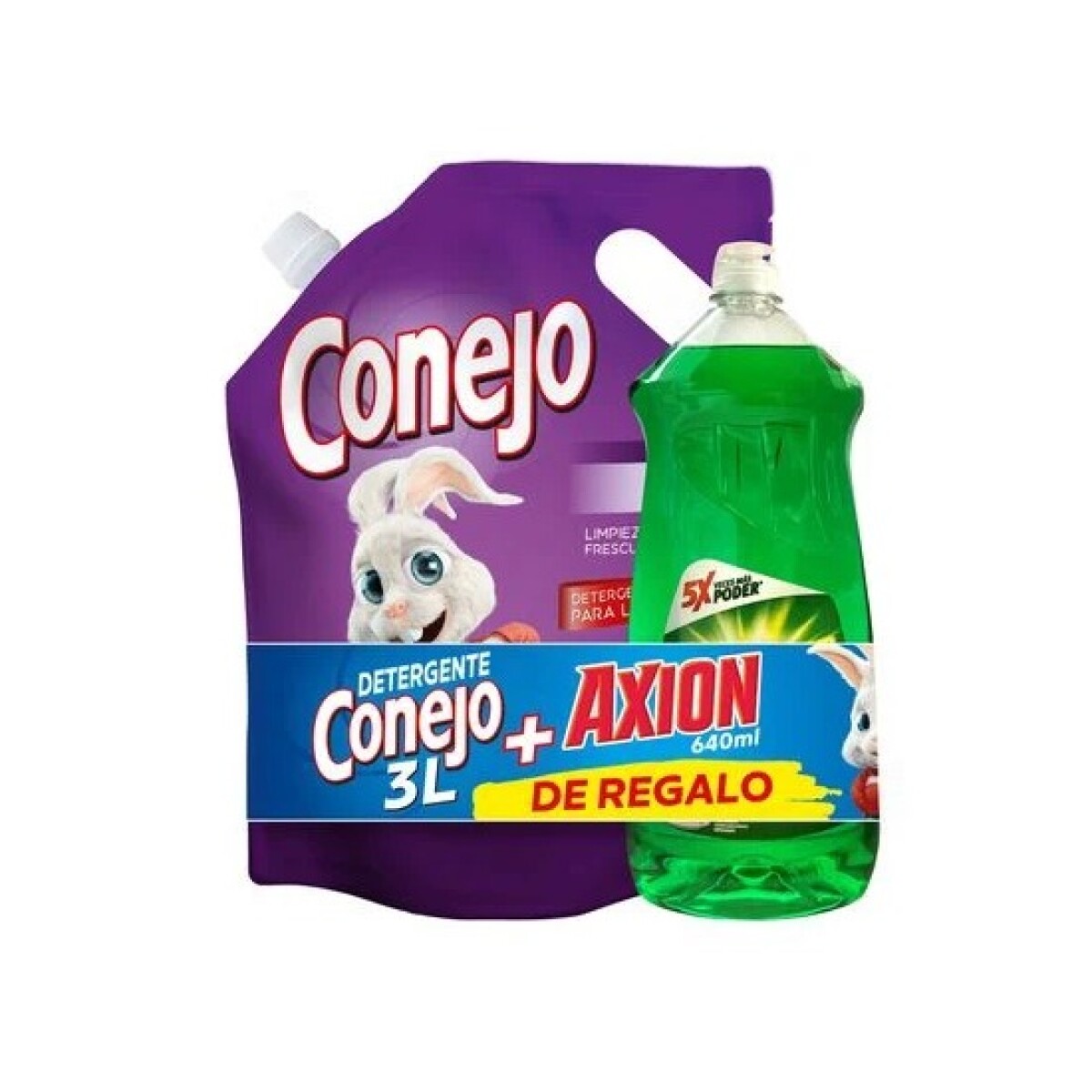 PACK CONEJO RELAX DOYPACK 3LTS + AXION VERDE 640ML 