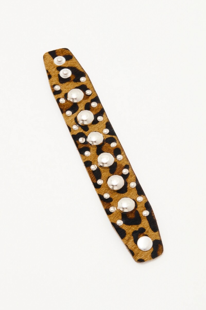 Pulsera Studs Animal Cuero Marron