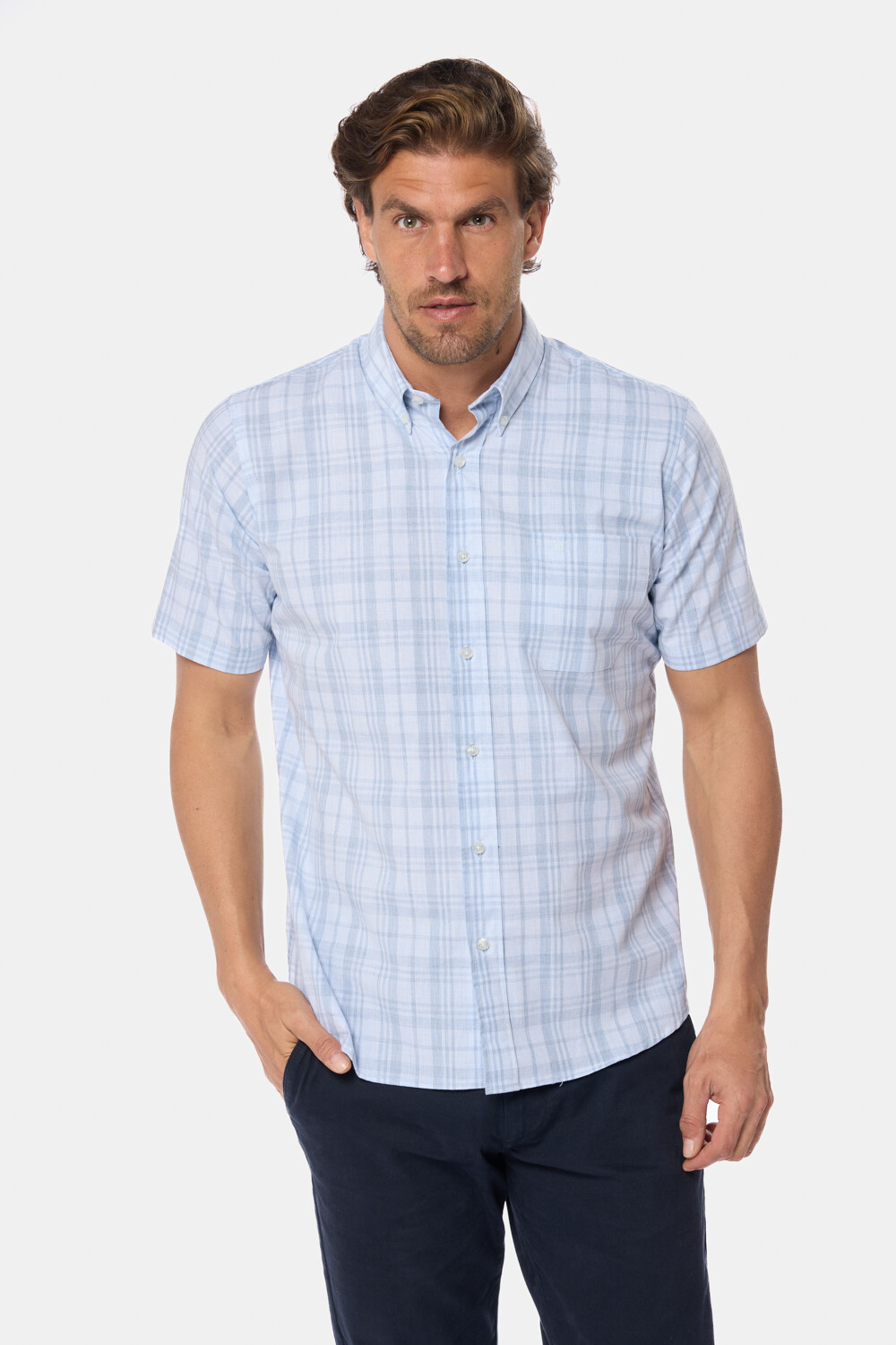 CAMISA SPORT A CUADROS Piedra