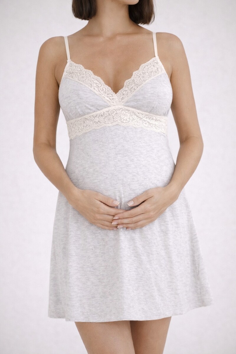 Camisón Maternal Avelina Gris Melange