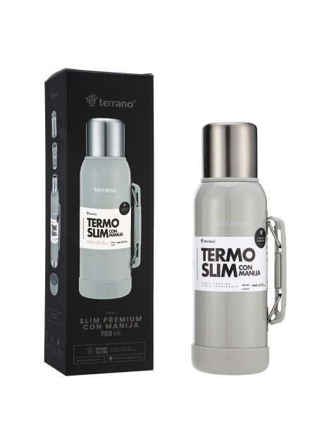 Termo Slim 750mL. con Base Silicona Oliva Metalizado