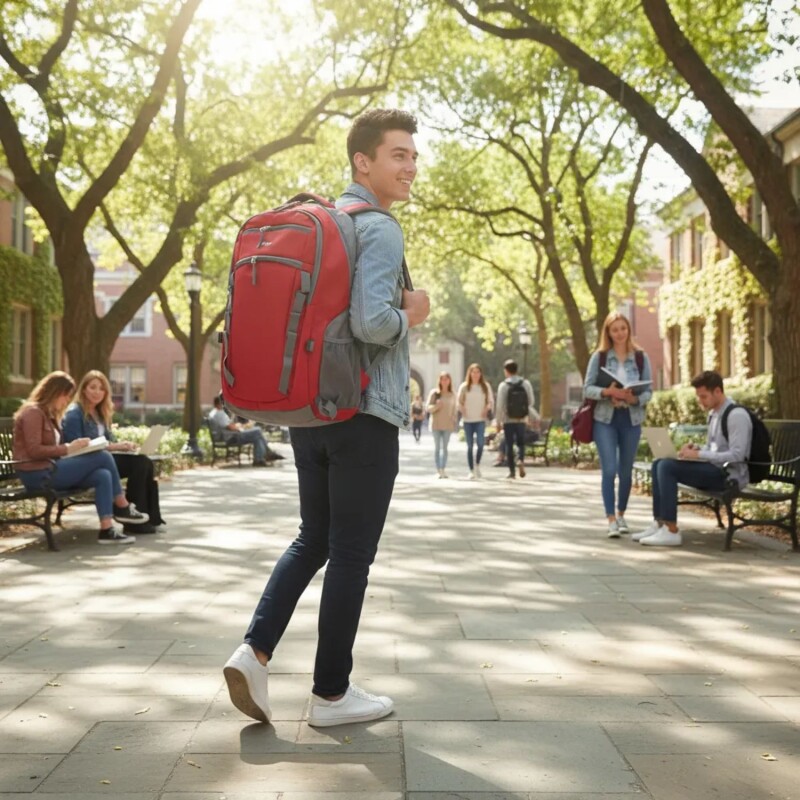 Mochila Arye Colonia 35 Litros con Portanotebook Rojo