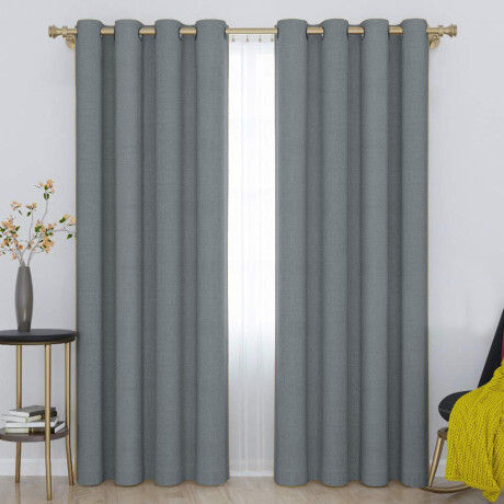 Set x2 Cortina Blackout 140x230 Cm Living Dormitorio Gris Gaspeado Oscuro