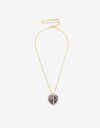 Cadena Corta con Dije Piedra Cadena De Acero Con Dije Piedra - Violeta Lila