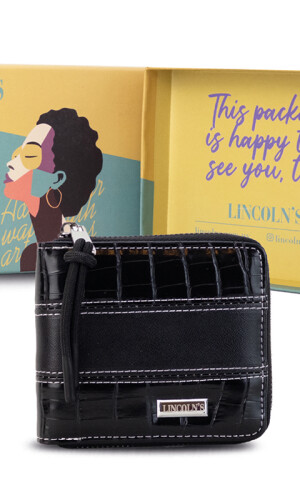 BILLETERA CANDELA CROCO NEGRO