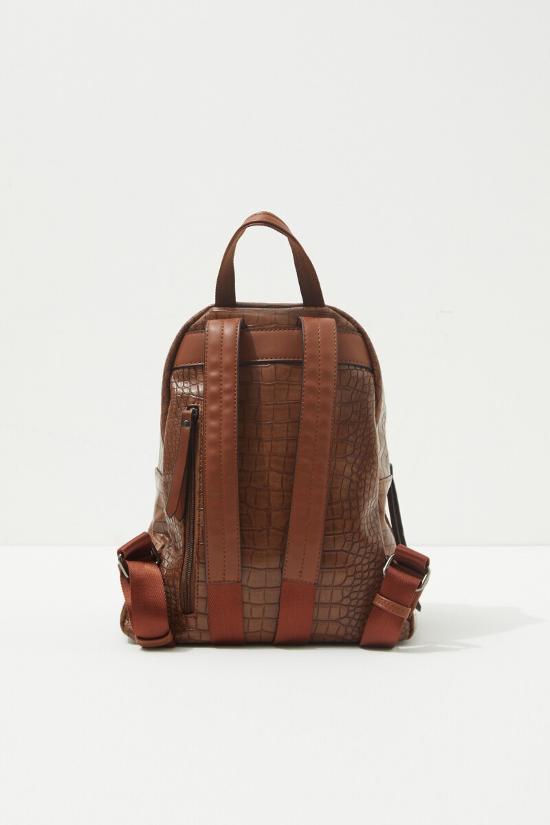 Mochila textura croco chocolate